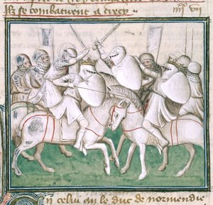 スローン 2433 C、fol.69v クレシーの戦い、1410 年頃（ベラム） 作： French School