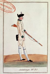1780年頃、サントンジュ第85連隊の兵士 作： French School