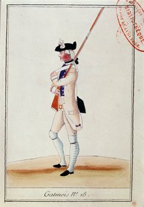 グレナディアガティノア連隊の兵士、1780年頃 作： French School