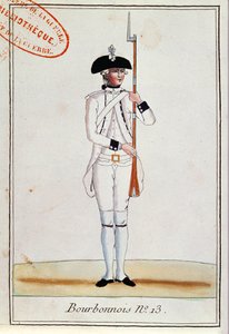 ブルボンノワ連隊の兵士、1780年頃 作： French School
