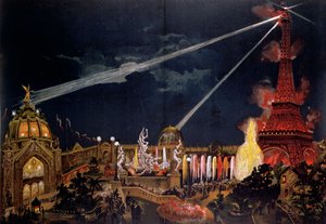 1889年万国博覧会のフランス革命1周年を記念するパリのイルミネーションのお土産 作： French School