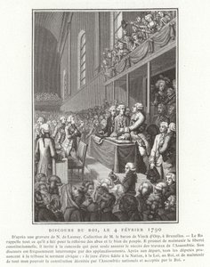 1790年2月4日、フランス革命、フランス国会議事堂へのフランス国王ルイ16世のスピーチ 作： French School