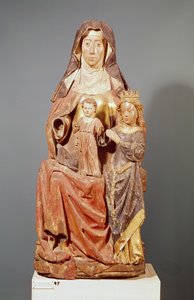 聖アンナ、聖母子、15〜16世紀（ポリクロームウッド） 作： French School
