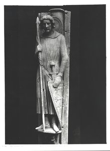 騎士に扮した聖セオドア、浮彫り彫刻、c.1230 作： French School