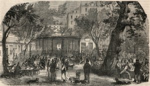 19世紀のパリのシュヴァル・ブランのスタンプ - エドモンド・テクシエ1852年の「Tableau-de-Paris」に掲載された版画 作： French School