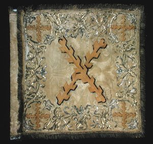 ブルゴーニュ騎兵連隊の標準、1750年頃（刺繍入りダマスク） 作： French School