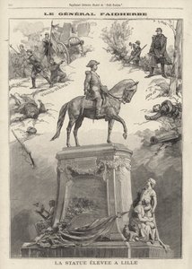 リールに建立されたフランスの将軍兼植民地総督ルイ・ファイダーブの銅像 作： French School