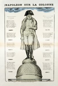 パリのヴァンドーム柱にあるナポレオン1世ボナパルト（1769-1821）の像。エピナルの写真 作： French School