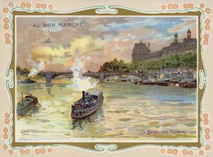 セーヌ川、パリの蒸気船 作： French School