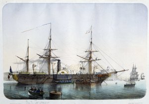 トゥーロン港の蒸気フリゲート船（1850年頃 作： French School
