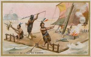 石器時代のいかだ 作： French School