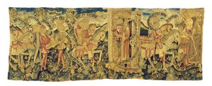 ストラスブールの神話のタペストリーの断片、c.1470-90 作： French School