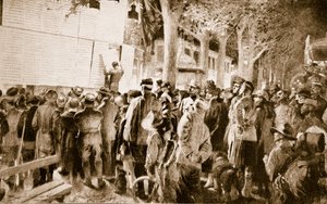 ニースで戦争のニュースを学ぶ：フランスのリビエラのコスモポリタンな群衆、1914-19 作： French School