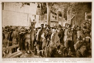 ニースで戦争のニュースを学ぶ：フランスのリビエラのコスモポリタンな群衆、1914-19 作： French School