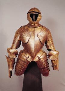 鎧のスーツはシャルルドロレーヌ（1554〜1611）、16〜17世紀（金属）のもの 作： French School