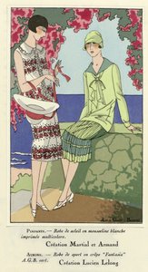 晴れ着とスポーツ・ドレス、『アール・グット・ボーテ』より、1924年発行（ポショワール版画）