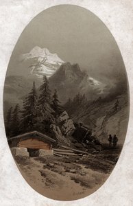 スイス・アルプス(1890年頃のエングレーヴィング） 作： French School
