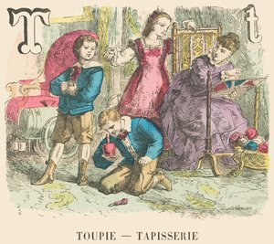T：トップ—タペストリー 作： French School