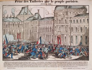 パリの人々によるチュイルリーの占領、1848年2月24日 作： French School