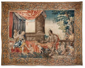 シリーズのタペストリー、「古代の女性の図解」、1645年頃（ウールとシルク） 作： French School