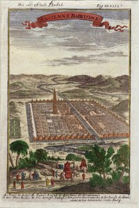 バベルの古代の町、Allain Manesson Mallet（1630-1706）によるDescription de lUniversのイラスト、パリ発行、1683年 作： French School