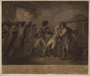 1794年7月27日のロベスピエールの逮捕 作： French School