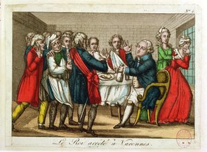 1791年6月22日、ヴァレンヌでのルイ16世の逮捕（1754-93）