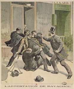 ラヴァコールの逮捕、「ルプチジャーナル」の表紙、1892年4月16日 作： French School