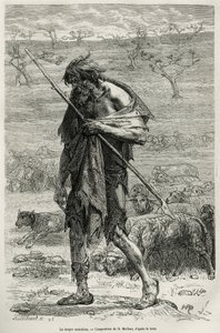 オーストラリアの羊飼い」は、1878年に公教育省から派遣されたDesire Charnayによるオーストラリアでの6ヶ月間の物語を説明するために、D.Maillartが描いた絵の後に彫られたもので、E.Tour du monde誌に掲載されています。 作： French School