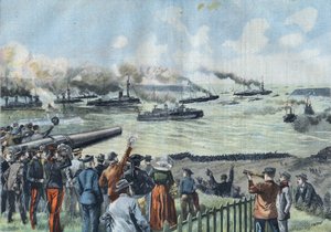 バルチック艦隊がブレスト港を出港。フランス共和国大統領エミール・ルベを乗せた「モンカルム」号