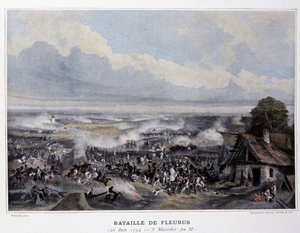 1794年のフルールスの戦い-「バトル・ナポレオン」に掲載、19世紀後半 作： French School