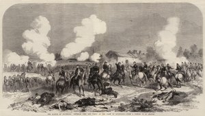 ソルフェリーノの戦い、クアリアラの農場でのニエル将軍とヴィノワ将軍（エングレービング 作： French School