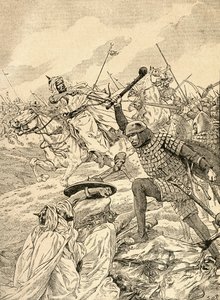Toursin taistelu eli The Battle of Poitiers, 732. Agendasta Buvard du Bon Marche julkaistiin 1917.