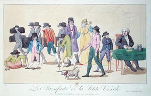 天然痘の効用、風刺画、1804年頃（カラーエングレービング） 作： French School