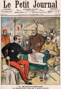 マダガスカルでジョセフサイモンガリエニ将軍（1849〜1916年）が受け取ったボーアの代表団、ルプティジャーナルカラーサプリメントn.625のカバー、1902年11月9日 作： French School