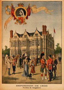 1900年の万国博覧会のパリのブリティッシュパビリオン、ルプティジャーナルのイラスト、サプリメントイラストレーター、1900年8月5日 作： French School