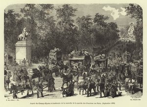 シャンゼリゼは1870年9月、パリでのプロイセン行進のニュースを受け取った翌日 作： French School