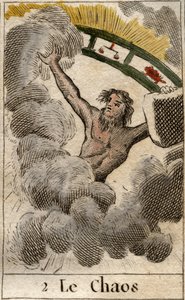 黄道帯の一部で表現されたカオスの神。1803年、ピエール・ブランシャールの「青年の神話」より。 作： French School