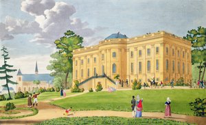 モンモランシー城、パリ近郊、1815〜20年頃（カラー彫刻） 作： French School