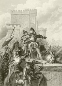 1512年、ブレシアの包囲戦で負傷したシュヴァリエベヤード 作： French School