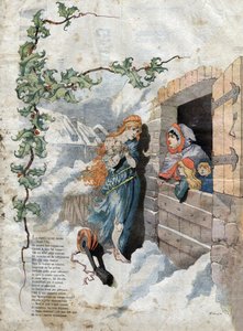 シガールと蟻。ジャン・ド・ラ・フォンテーヌ（1621-95）の寓話。19世紀後半、ミシュレSCのイラスト。 作： French School