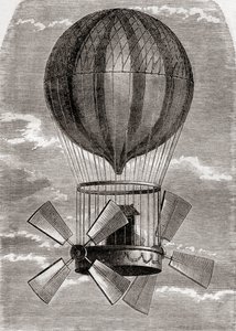 アルバンとヴァレットが1785年にフランス・パリ近郊のジャヴェールで製作したアルトワ伯爵の熱気球（1870年頃出版の『科学の傑作』より）。 作： French School