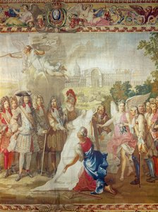 1670年のアンヴァリッドの建設。アダムフランファンデルミューレン（1632-90）とチャールズルブラン（1619-90）ゴブランワークショップの後、王の歴史からの詳細 作： French School