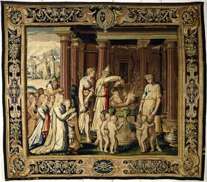 戴冠式の犠牲、1610年頃（ウールとシルク） 作： French School