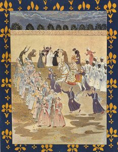 アラジンの大聖堂、アラジンのイラスト、アラビアンナイト、1895年（カラー彫刻） 作： French School