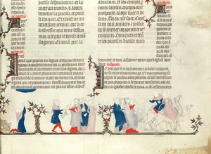 ジャン・ド・シーの聖書、1355年頃、エリエゼルとのレベッカの出発
