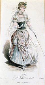 電気の妖精、電池付きの仮装用の衣装、c.1885 作： French School