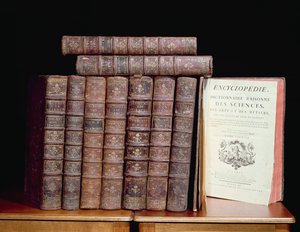 デニスディドロの百科事典（1713-84）とジャンルロンダレンベール（1717-83）、1751-72（革、紙、インク）