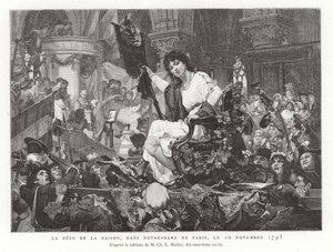 ノートルダムドパリでの理由のフェスティバル、1793年11月10日 作： French School