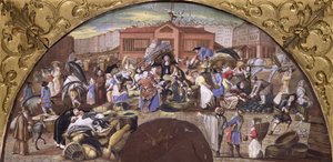 レアールの魚市場、1660年頃 作： French School
